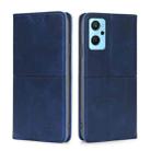 For OPPO Realme 9i/A36 4G/A96 4G/K10 4G/A76 4G Cow Texture Magnetic Horizontal Flip Leather Phone Case(Blue) - 1