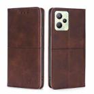 For OPPO Realme C35 Cow Texture Magnetic Horizontal Flip Leather Phone Case(Dark Brown) - 1