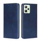 For OPPO Realme C35 Cow Texture Magnetic Horizontal Flip Leather Phone Case(Blue) - 1