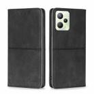 For OPPO Realme C35 Cow Texture Magnetic Horizontal Flip Leather Phone Case(Black) - 1