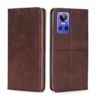 For OPPO Realme GT Neo3 Cow Texture Magnetic Horizontal Flip Leather Phone Case(Dark Brown) - 1