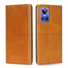 For OPPO Realme GT Neo3 Cow Texture Magnetic Horizontal Flip Leather Phone Case(Light Brown) - 1
