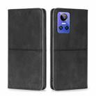 For OPPO Realme GT Neo3 Cow Texture Magnetic Horizontal Flip Leather Phone Case(Black) - 1