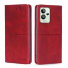 For OPPO Realme GT2 Pro Cow Texture Magnetic Horizontal Flip Leather Phone Case(Red) - 1