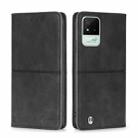 For OPPO Realme Narzo 50i Cow Texture Magnetic Horizontal Flip Leather Phone Case(Black) - 1