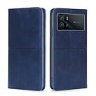 For vivo iQOO 9 5G Cow Texture Magnetic Horizontal Flip Leather Phone Case(Blue) - 1