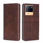 For vivo iQOO Neo6 5G Cow Texture Magnetic Horizontal Flip Leather Phone Case(Dark Brown) - 1