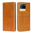 For vivo iQOO Neo6 5G Cow Texture Magnetic Horizontal Flip Leather Phone Case(Light Brown) - 1
