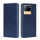 For vivo iQOO Neo6 5G Cow Texture Magnetic Horizontal Flip Leather Phone Case(Blue) - 1