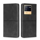 For vivo iQOO Neo6 5G Cow Texture Magnetic Horizontal Flip Leather Phone Case(Black) - 1