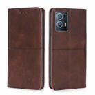 For vivo iQOO U5 5G Cow Texture Magnetic Horizontal Flip Leather Phone Case(Dark Brown) - 1