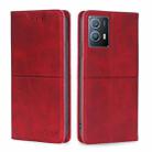 For vivo iQOO U5 5G Cow Texture Magnetic Horizontal Flip Leather Phone Case(Red) - 1