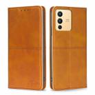 For vivo S12 5G/V23 Cow Texture Magnetic Horizontal Flip Leather Phone Case(Light Brown) - 1