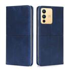 For vivo S12 5G/V23 Cow Texture Magnetic Horizontal Flip Leather Phone Case(Blue) - 1