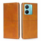 For vivo S15e 5G/T1 Snapdragon 778G Cow Texture Magnetic Horizontal Flip Leather Phone Case(Light Brown) - 1