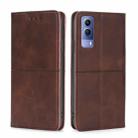 For vivo Y53S 5G/iQOO Z5X/T1X Cow Texture Magnetic Horizontal Flip Leather Phone Case(Dark Brown) - 1