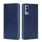 For vivo Y53S 5G/iQOO Z5X/T1X Cow Texture Magnetic Horizontal Flip Leather Phone Case(Blue) - 1