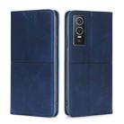 For vivo Y76S/Y74S Cow Texture Magnetic Horizontal Flip Leather Phone Case(Blue) - 1