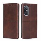 For Huawei Nova 9 SE 4G Cow Texture Magnetic Horizontal Flip Leather Phone Case(Dark Brown) - 1