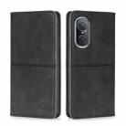 For Huawei Nova 9 SE 4G Cow Texture Magnetic Horizontal Flip Leather Phone Case(Black) - 1