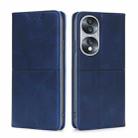 For Honor 70 Cow Texture Magnetic Horizontal Flip Leather Phone Case(Blue) - 1