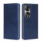 For Honor 70 Pro/70 Pro+ Cow Texture Magnetic Horizontal Flip Leather Phone Case(Blue) - 1