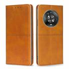 For Honor Magic4 Cow Texture Magnetic Horizontal Flip Leather Phone Case(Light Brown) - 1