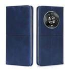 For Honor Magic4 Cow Texture Magnetic Horizontal Flip Leather Phone Case(Blue) - 1