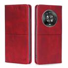 For Honor Magic4 Cow Texture Magnetic Horizontal Flip Leather Phone Case(Red) - 1