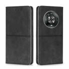 For Honor Magic4 Cow Texture Magnetic Horizontal Flip Leather Phone Case(Black) - 1