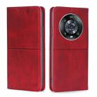 For Honor Magic4 Pro Cow Texture Magnetic Horizontal Flip Leather Phone Case(Red) - 1