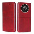 For Honor X30 Cow Texture Magnetic Horizontal Flip Leather Phone Case(Red) - 1