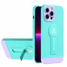 For iPhone 12 Pro Max Small Tail Holder TPU+PC Phone Case(Light Green+Purple) - 1