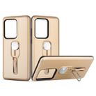 For Galaxy S20 Ultra Shockproof TPU + PC Protective Case with Holder(Gold) - 1