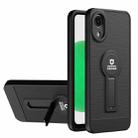 For Samsung Galaxy A03 Core Small Tail Holder TPU+PC Phone Case(Black) - 1