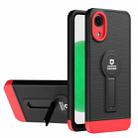 For Samsung Galaxy A03 Core Small Tail Holder TPU+PC Phone Case(Black+Red) - 1