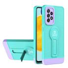 For Samsung Galaxy A23 4G Small Tail Holder TPU+PC Phone Case(Light Green+Purple) - 1