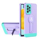 For Samsung Galaxy A52 5G / 4G Small Tail Holder TPU+PC Phone Case(Purple+Light Green) - 1