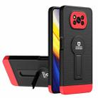 For Xiaomi Poco X3 / X3 Pro Small Tail Holder TPU+PC Phone Case(Black+Red) - 1