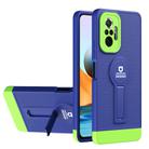 For Xiaomi Redmi Note 10 Pro 4G Small Tail Holder TPU+PC Phone Case(Blue+Green) - 1