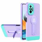 For Xiaomi Redmi Note 10 Pro 4G Small Tail Holder TPU+PC Phone Case(Purple+Light Green) - 1