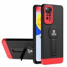 For Xiaomi Redmi Note 11 4G 2022 / Note 11S Small Tail Holder TPU+PC Phone Case(Black+Red) - 1
