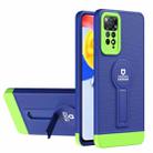 For Xiaomi Redmi Note 11 4G 2022 / Note 11S Small Tail Holder TPU+PC Phone Case(Blue+Green) - 1