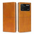 For Xiaomi Poco M4 Pro Cow Texture Magnetic Horizontal Flip Leather Phone Case(Light Brown) - 1