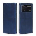 For Xiaomi Poco M4 Pro Cow Texture Magnetic Horizontal Flip Leather Phone Case(Blue) - 1