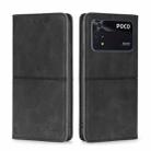 For Xiaomi Poco M4 Pro Cow Texture Magnetic Horizontal Flip Leather Phone Case(Black) - 1