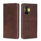 For Xiaomi Redmi K50 Gaming/Poco F4 GT Cow Texture Magnetic Horizontal Flip Leather Phone Case(Dark Brown) - 1
