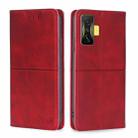 For Xiaomi Redmi K50 Gaming/Poco F4 GT Cow Texture Magnetic Horizontal Flip Leather Phone Case(Red) - 1