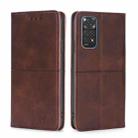 For Xiaomi Redmi Note 11 4G Global/Redmi Note 11S Cow Texture Magnetic Horizontal Flip Leather Phone Case(Dark Brown) - 1