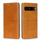 For Google Pixel 7 5G Cow Texture Magnetic Horizontal Flip Leather Phone Case(Light Brown) - 1